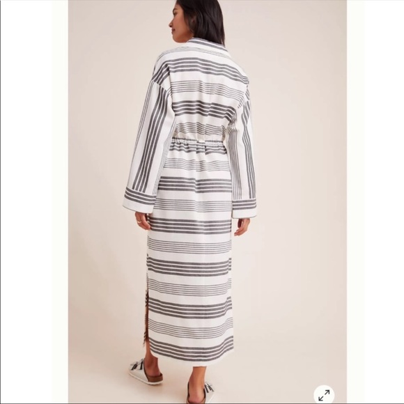 Mara  Hoffman Diega Swim Coverup cream and black stripes, Anthropologie size M - Picture 5 of 7